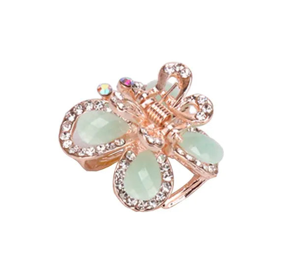 2 Pcs Rhinestone Hair Claw Clips Bling Butterfly 1