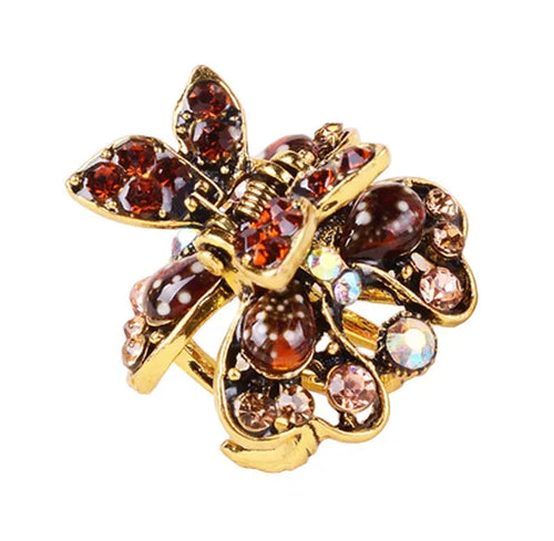 2 Pcs Rhinestone Hair Claw Clips Bling Butterfly 16