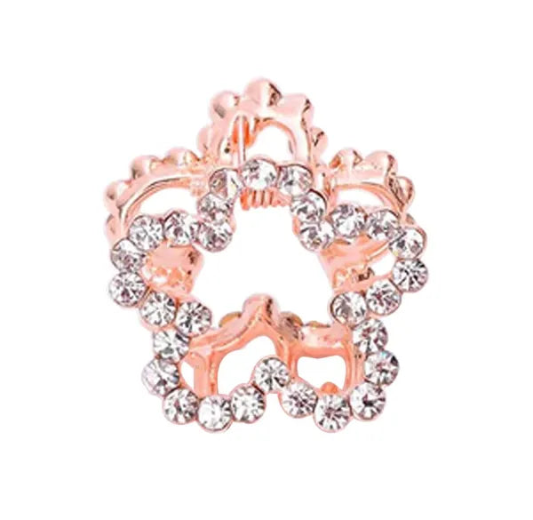 2 Pcs Rhinestone Hair Claw Clips Bling Flower 1