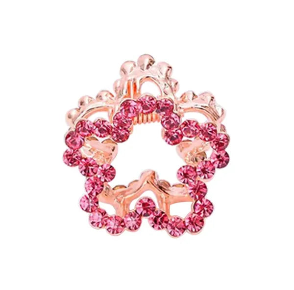2 Pcs Rhinestone Hair Claw Clips Bling Flower 3