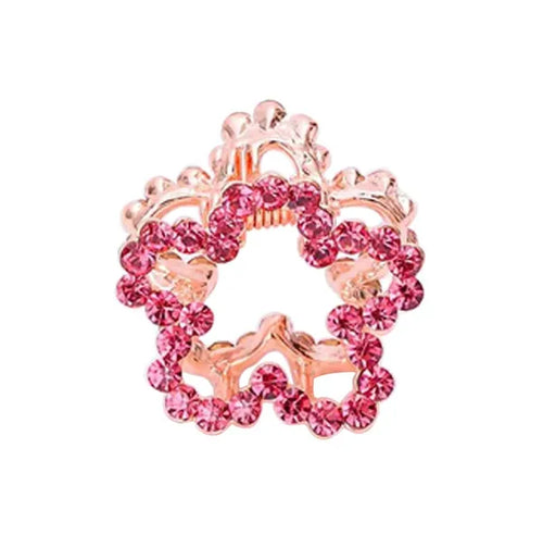 2 Pcs Rhinestone Hair Claw Clips Bling Flower 3