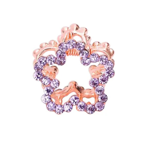 2 Pcs Rhinestone Hair Claw Clips Bling Flower 4