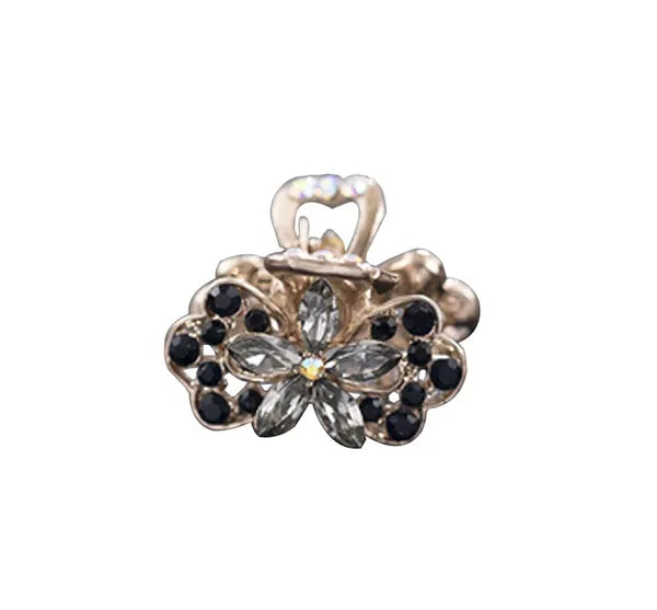 2 Pcs Rhinestone Hair Claw Clips Bling Flower 5