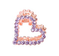 2 Pcs Rhinestone Hair Claw Clips Bling Heart