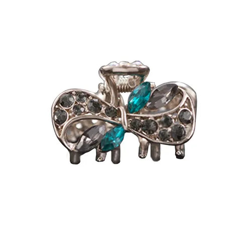 2 Pcs Rhinestone Hair Claw Clips Bling Metal Clamp I