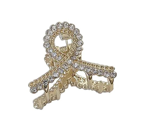 2 Pcs Rhinestone Hair Claw Clips Bling Metal Clamp J