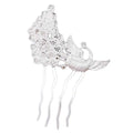 2 Pcs Silver Peacock Metal Side Comb Chinese Style