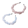 2 Pcs Skinny Organza Headbands Lace Pleated