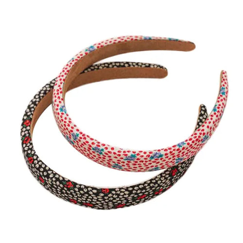 2 Pcs Thickened Floral Headband Winter Vintage Padded