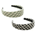 2 Pcs Tweed Wide Headband Winter Vintage Plaid Houndstooth