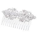 2 Pcs Vintage Metal 14 Teeth Side Comb Silver