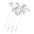 2 Pcs Vintage Silver Metal Side Comb Flower Leaves