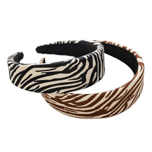 2 Pcs Wide Zebra Stripes Headbands for Women