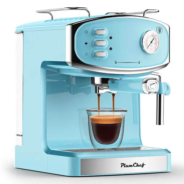 20 Bar Espresso Machine for home- Professional Compact Espresso Maker with Milk Frother Steam Wand, Pressure Gauge & 54oz Large Water Tank, Low Noise Fast Brewing for Cappuccino, Latte