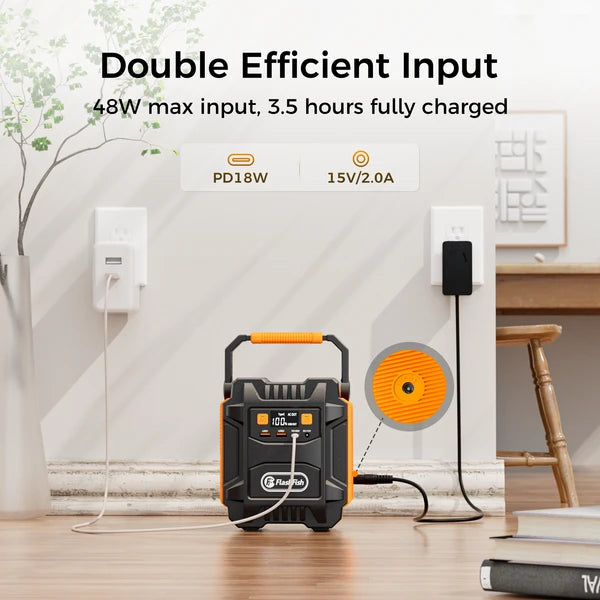 200W (Peak 400W) Portable Power Station,Power Backup Lithium Battery 172.8Wh Power Supply withAC Outlet DC Port USB QC3.0 Solar Portable Generator for Gift Home Outdoor Camping | Emergency