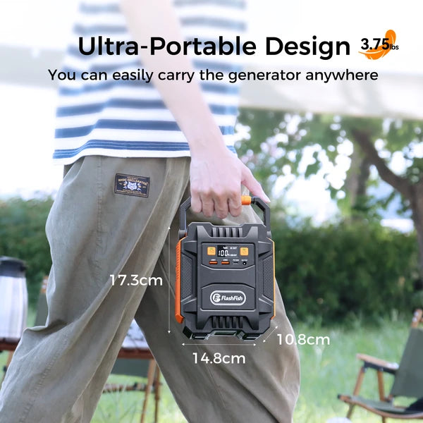 200W (Peak 400W) Portable Power Station,Power Backup Lithium Battery 172.8Wh Power Supply withAC Outlet DC Port USB QC3.0 Solar Portable Generator for Gift Home Outdoor Camping | Emergency