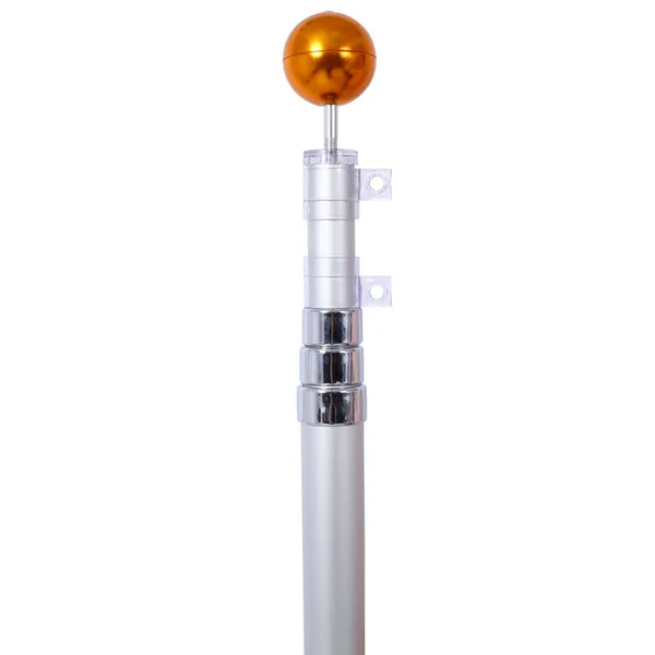 25FT Telescopic Flag Pole Kit, Sectional Flag Pole Kit, Extra Thick Heavy Duty Aluminum Flagpole, Outdoor Inground Flag Poles with Topper Balls for Yard, Residential or Commercial