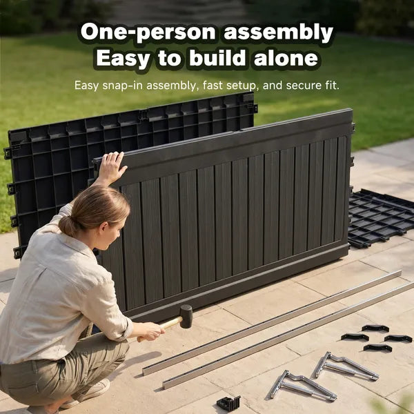 260 Gallon Large Outdoor Storage XXL Deck Box for Patio Furniture, Outdoor Cushions, Garden Tools and Sports/Pools Equipment, Waterproof Resin, Lockable, Black