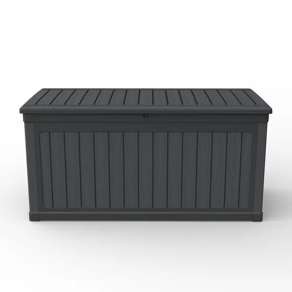 260 Gallon Large Outdoor Storage XXL Deck Box for Patio Furniture, Outdoor Cushions, Garden Tools and Sports/Pools Equipment, Waterproof Resin, Lockable, Black