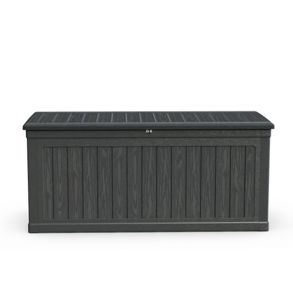 260 Gallon Large Outdoor Storage XXL Deck Box for Patio Furniture, Outdoor Cushions, Garden Tools and Sports/Pools Equipment, Waterproof Resin, Lockable, Black