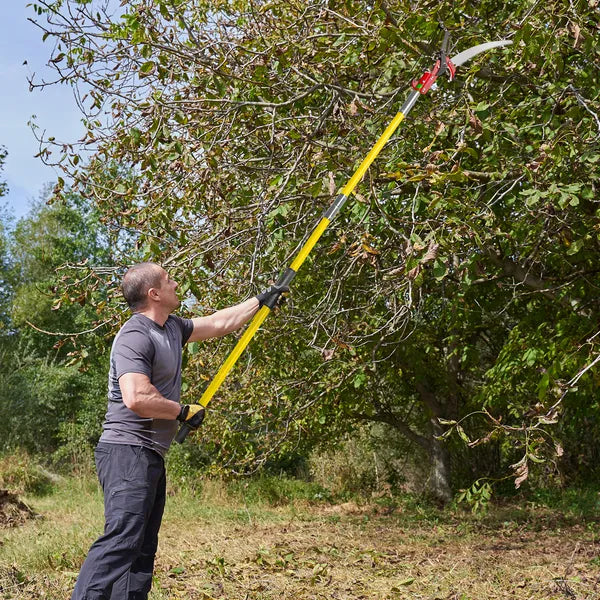 26ft Manual Pole Saw, Lightweight Tree Trimmers Long Handle Pruner Set, Sharp Steel Blade and Scissors Pole Saw for Trimming Palm, Pear Tree, Fir Tree, Other High Trees and Shrubs
