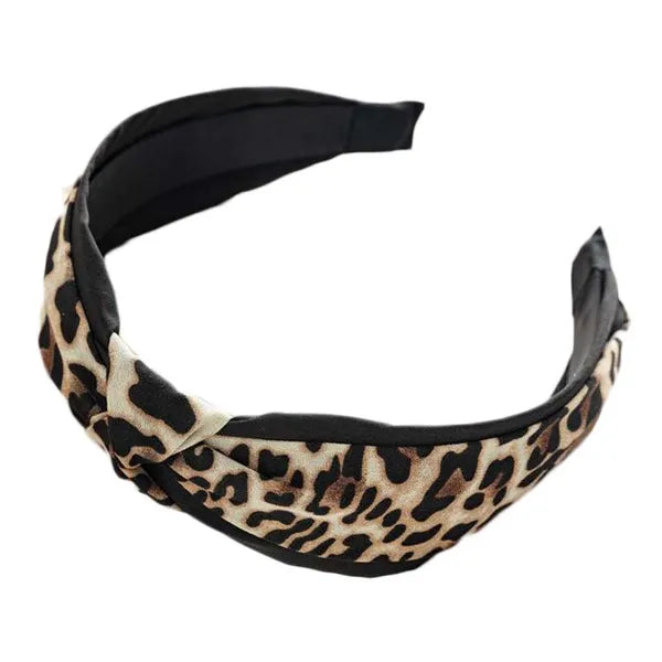 3 Pcs Leopard Print Wide Headbands Twist Knot Turban