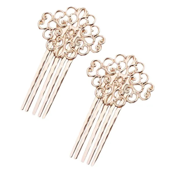 3 Pcs Metal Side Comb Han Chinese Hairpin KC Gold