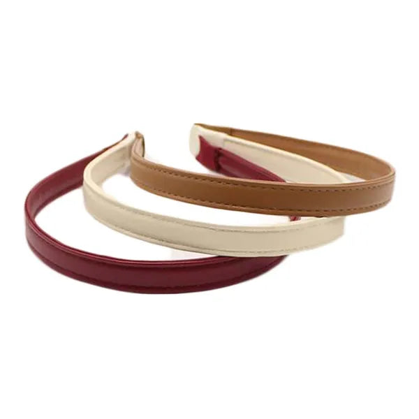 3 Pcs Random Color PU Leather Headband Classic