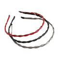 3 Pcs Random Color Spiral PU Leather Thin Headband