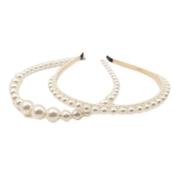 3 Pcs Random Style Womens Thin Headband White Beaded