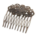 3 Pcs Retro Bronze 10 Teeth Side Comb Flower Vine Cirrus