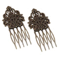 3 Pcs Retro Bronze Metal Side Comb Dunhuang