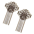 3 Pcs Retro Bronze Metal Side Comb Han Chinese Hairpin