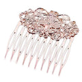 3 Pcs Rose Gold 10 Teeth Side Comb Flower Vine Cirrus