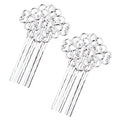 3 Pcs Silver Tone Metal Side Comb Han Chinese Hairpin