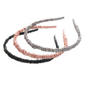 3 Pcs Skinny Satin Headbands Women Pleated