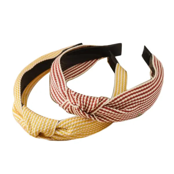 3 Pcs Wide Plaid Headbands Plain Turban Checkered