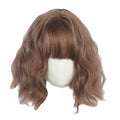 30cm Brown Bob Short Curly Wave Cosplay Wig