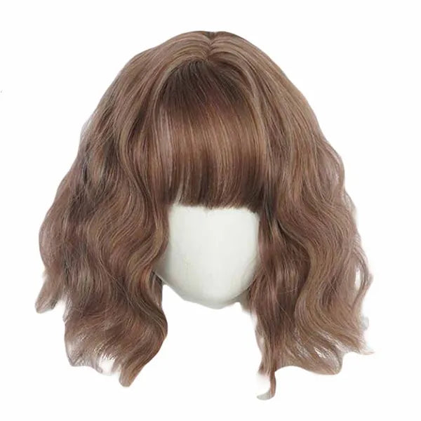 30cm Brown Bob Short Curly Wave Cosplay Wig