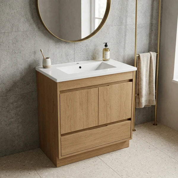 30Inch*18.5Inch Ceramic Bathroom Vanity Sink Top with Single Hole, Drop in Bathroom Vessel Sink Bowl Rectangle, Glossy White