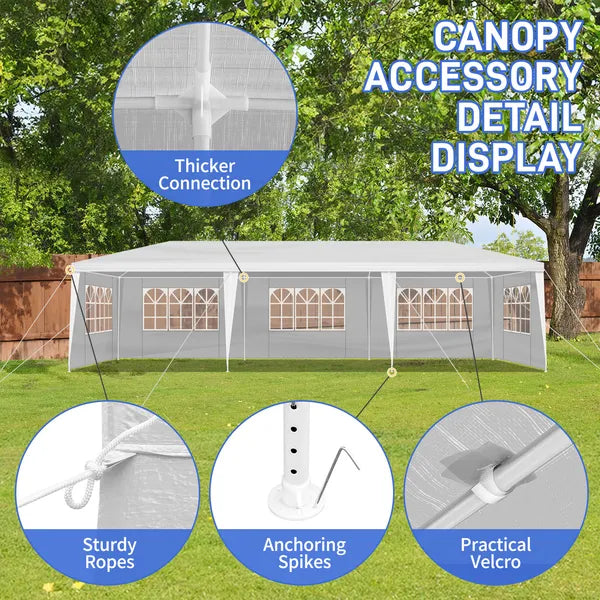3*9m 5-Sided Iron PE Cloth Spiral Pipe Pergola