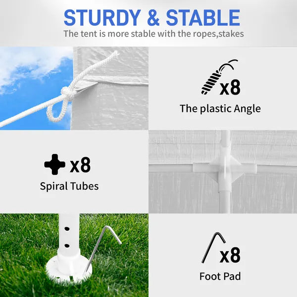 3*9m 5-Sided Iron PE Cloth Spiral Pipe Pergola