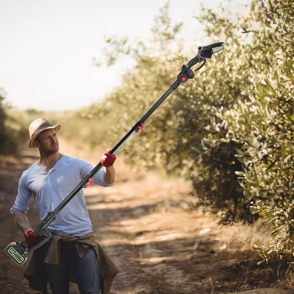 4 in 1 Cordless Pruning Shear and Electric Chainsaw With Max 5.5FT Extension Poles 4'/6' Pole Saw SK5 Blade Brushless Pruning Shear With 2Pcs 3.0Ah Batteries For Garden Yard