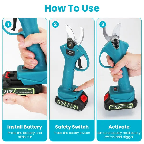 4 in 1 Cordless Pruning Shear and Electric Chainsaw With Max 5.5FT Extension Poles 4'/6' Pole Saw SK5 Blade Brushless Pruning Shear With 2Pcs 3.0Ah Batteries For Garden Yard