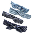 4 Pcs Blue Stripes Stars Headbands Twist Knot