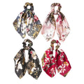 4 Pcs Leopard Lily Hair Ribbon Scrunchies Retro Flowers