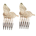 4 Pcs Retro Butterfly Gold Color Metal Hair Combs