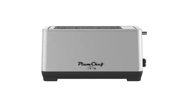 4-Slice Toaster, Extra Wide Long Slot Toaster, 6 Browning Settings, Bagel/Defrost/Reheat Functions, Removable Crumb Tray, Upgraded Stainless Steel, Silver
