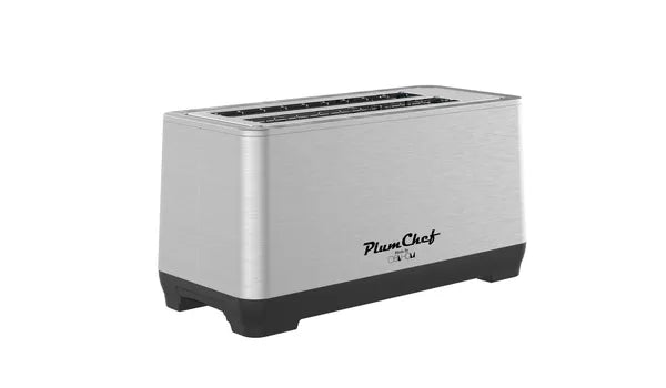 4-Slice Toaster, Extra Wide Long Slot Toaster, 6 Browning Settings, Bagel/Defrost/Reheat Functions, Removable Crumb Tray, Upgraded Stainless Steel, Silver