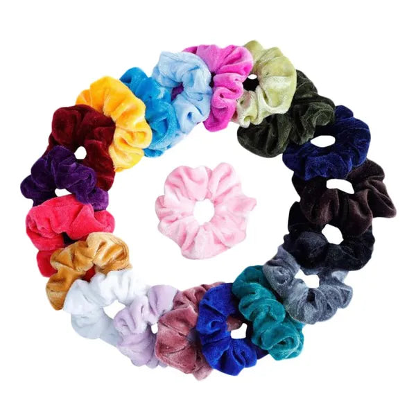 40 Pcs Velvet Multicolor Hair Scrunchies Rainbow